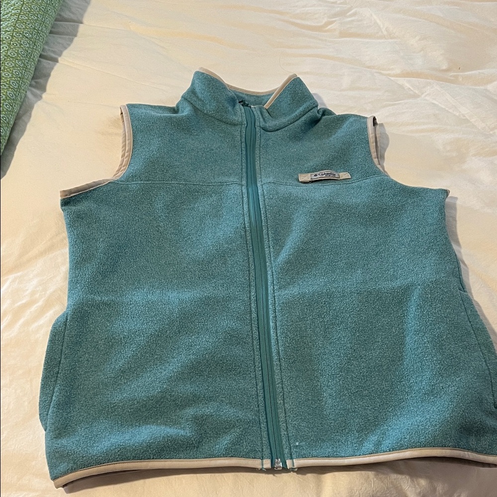 Columbia PFG Womens Teal Fleece Vest with Full Zip M